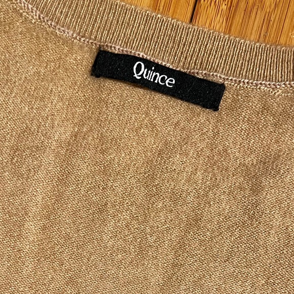 Quince Cashmere Crewneck Sweater Tan Size M - Picture 6 of 12